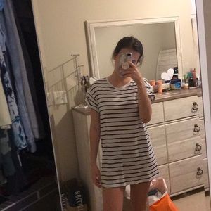 striped t-shirt dress